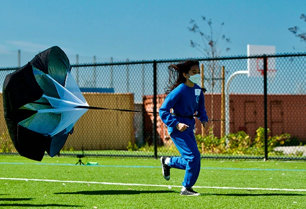 Student running
