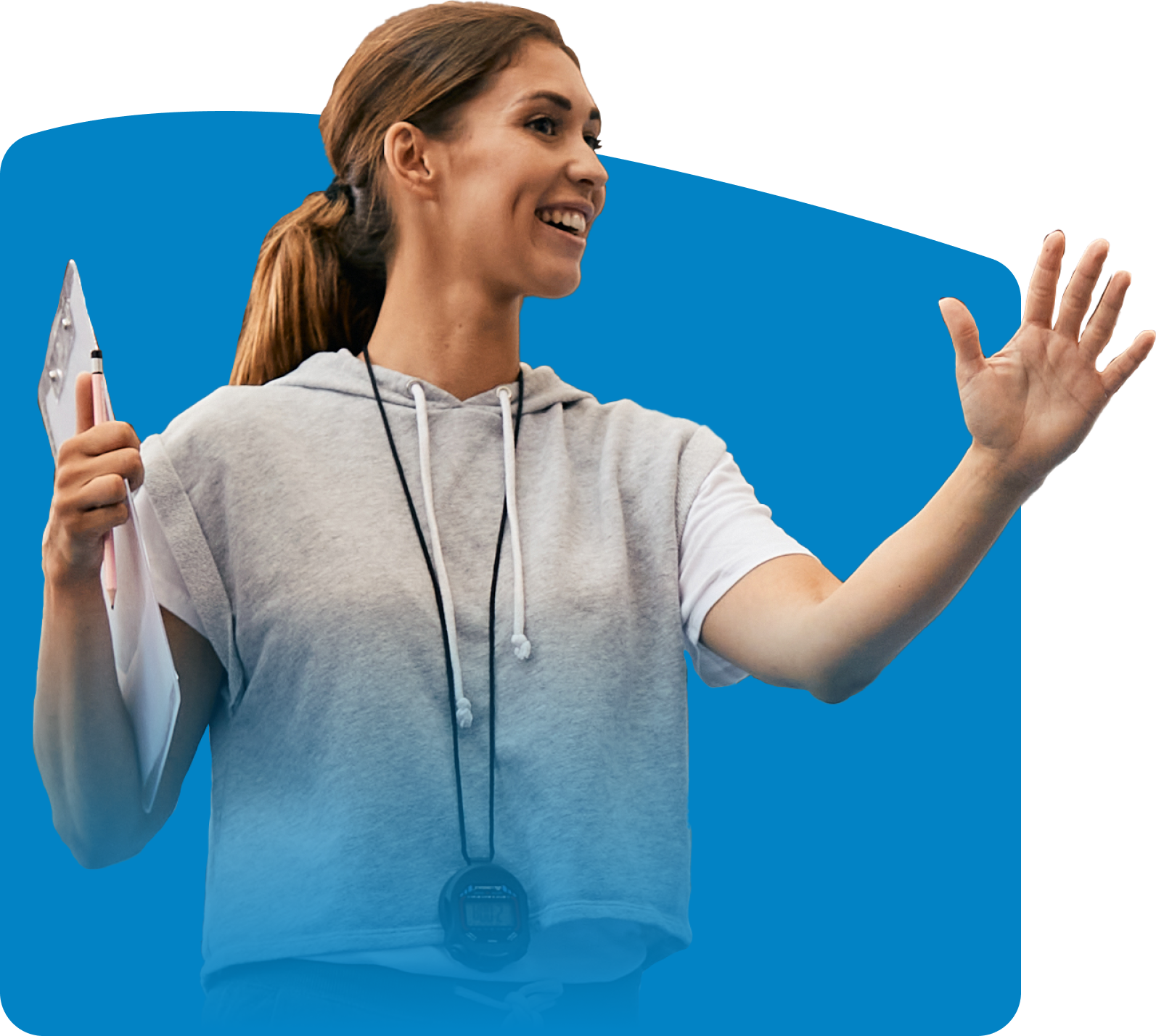 Woman happy teaching